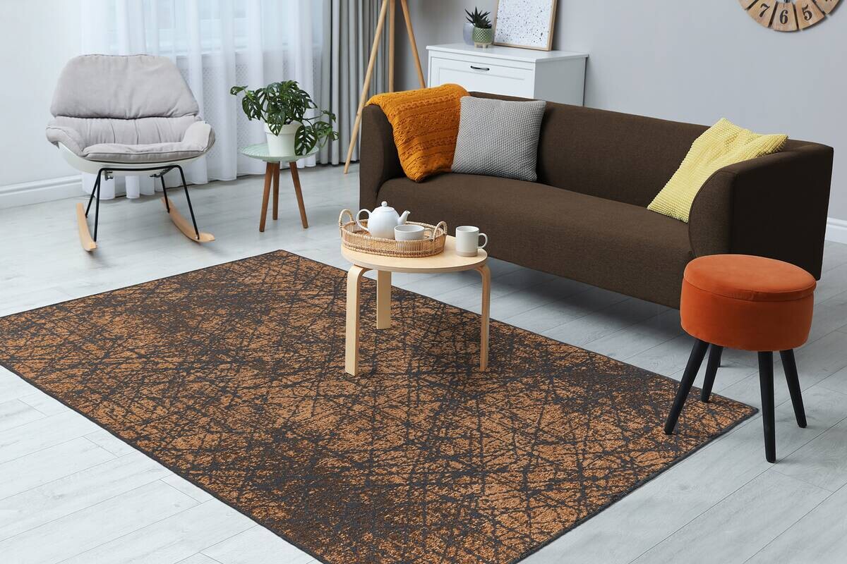 Kayoom Flachflorteppich Kalea 225 gelb B/H/L: ca. 80x0,8x150 cm