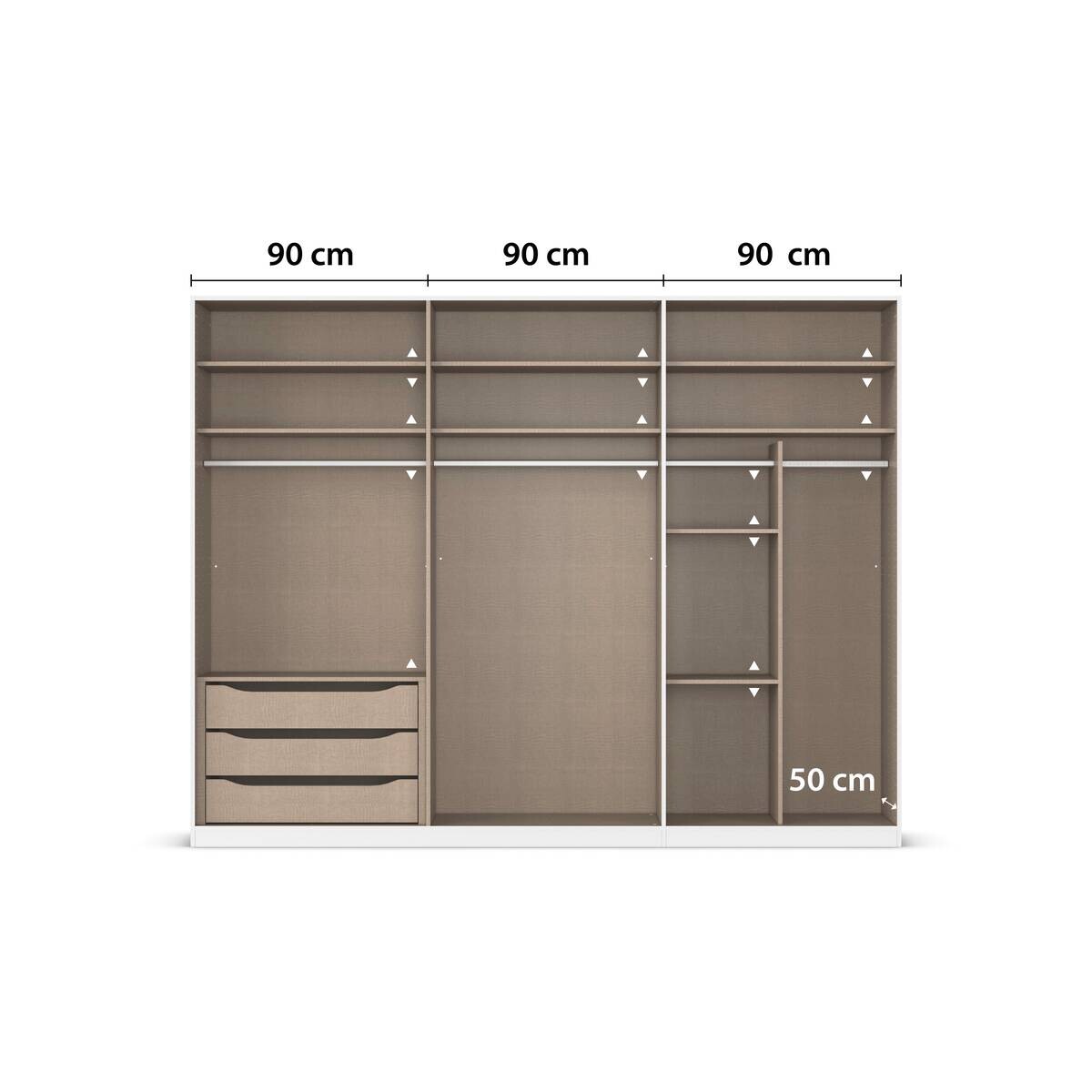 Kleiderschrank Alabama Alpinweiß B/H/T: ca. 271x210x54 cm
