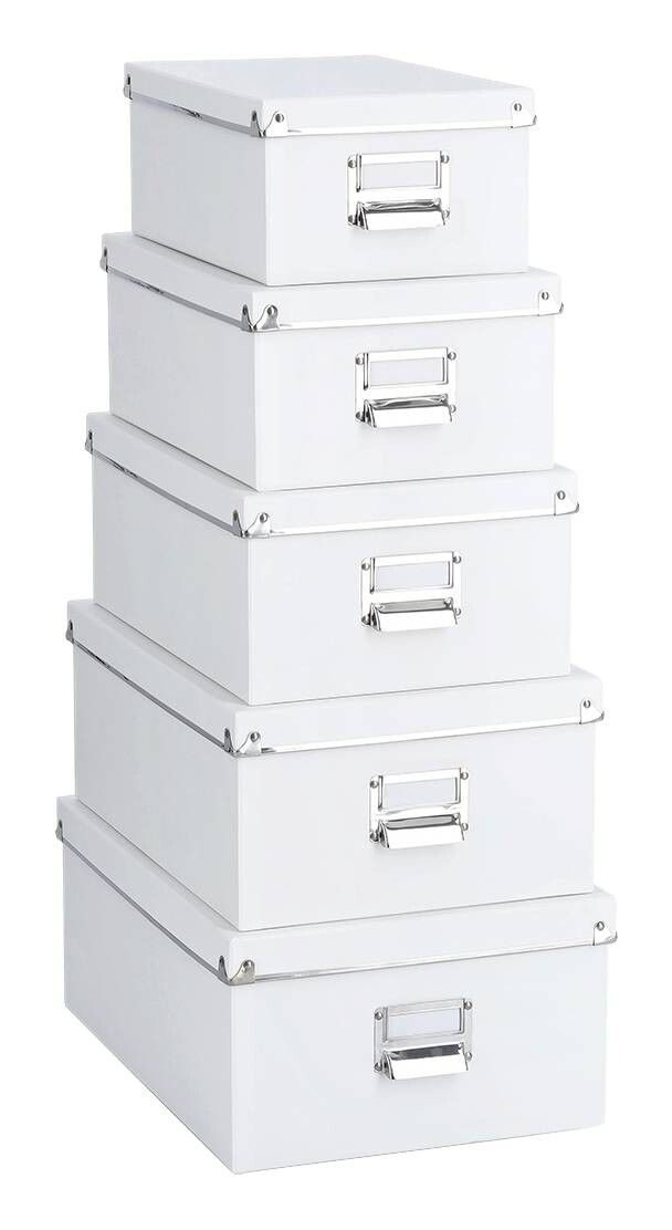 Zeller Aufbewahrungsboxen-Set weiß Metall