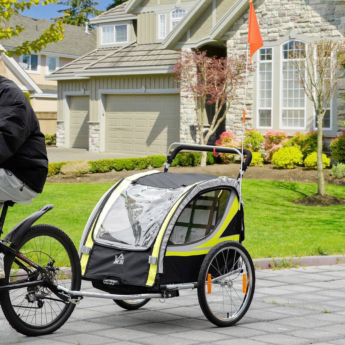 HOMCOM Fahrrad-Zubehör gelb gelb B/H/L: ca. 75x142x101 cm