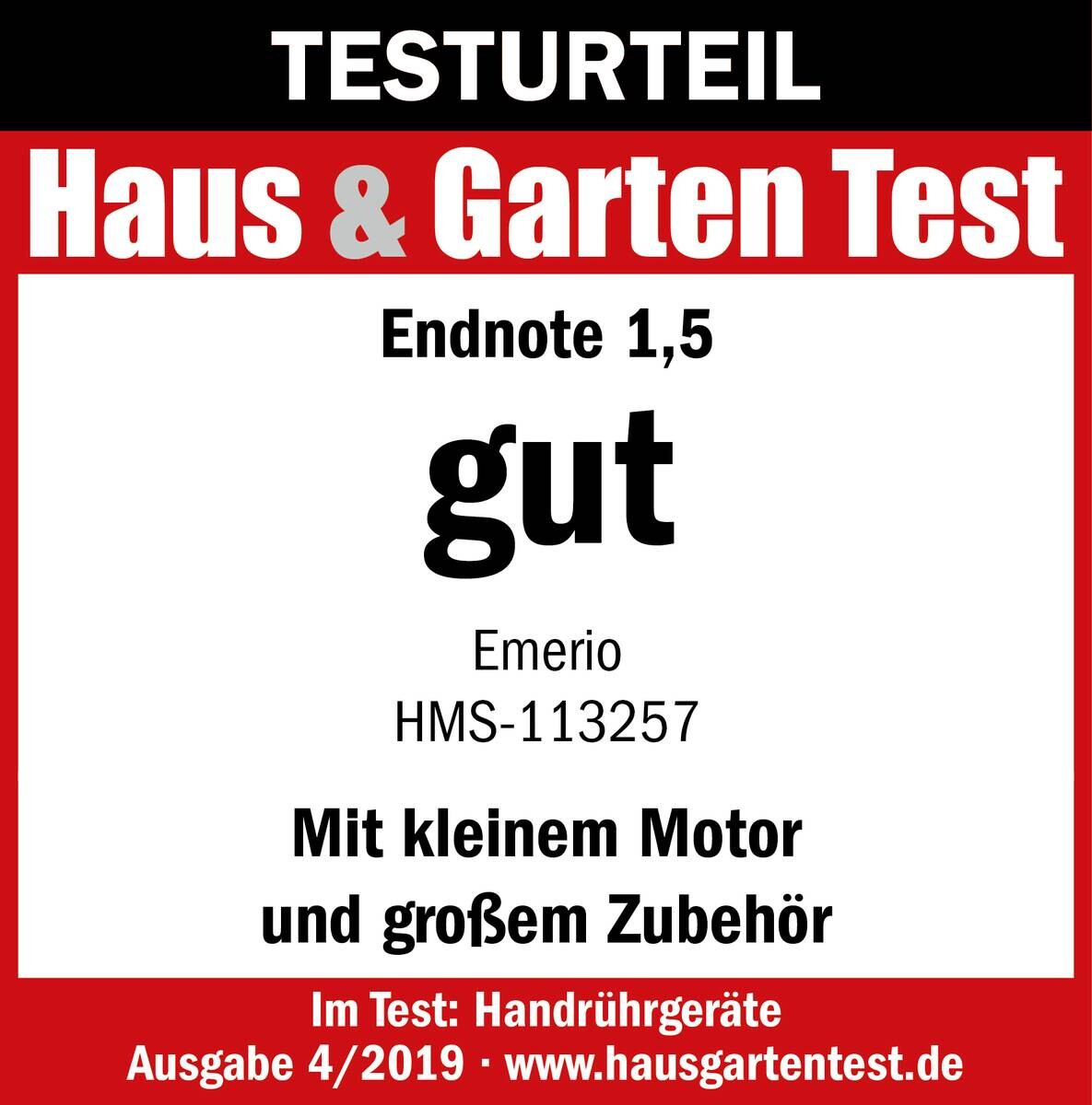 Emerio Handmixer HM-113257.11 weiß Edelstahl Kunststoff B/H/T: ca. 21,8x24,7x14,5 cm