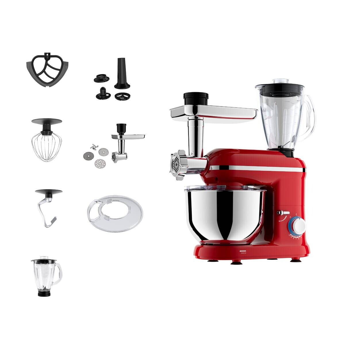 POCOline Küchenmaschine rot Kunststoff Glas Metall B/H/L: ca. 23,7x53,7x47,1 cm