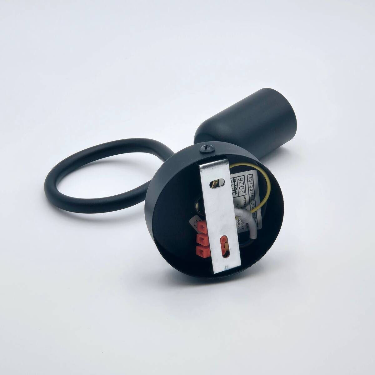 Lamkur Wandleuchte schwarz Stahl B/H/L: ca. 8x18x16 cm E27 1 Brennstellen