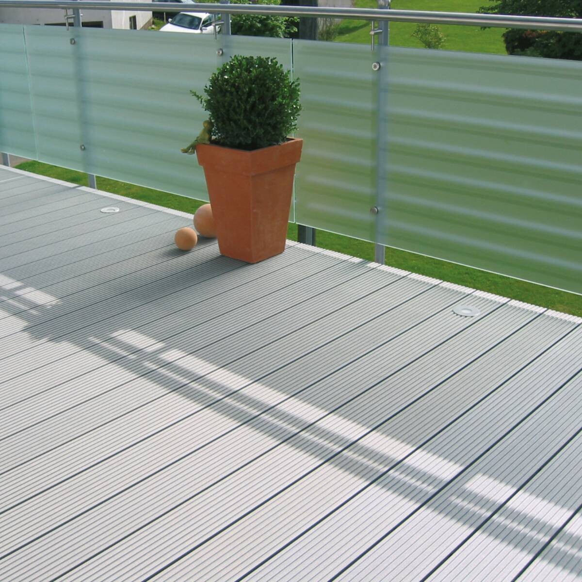 Kovalex WPC-Terrassendielen Komplettset grau B/L: ca. 300x300 cm