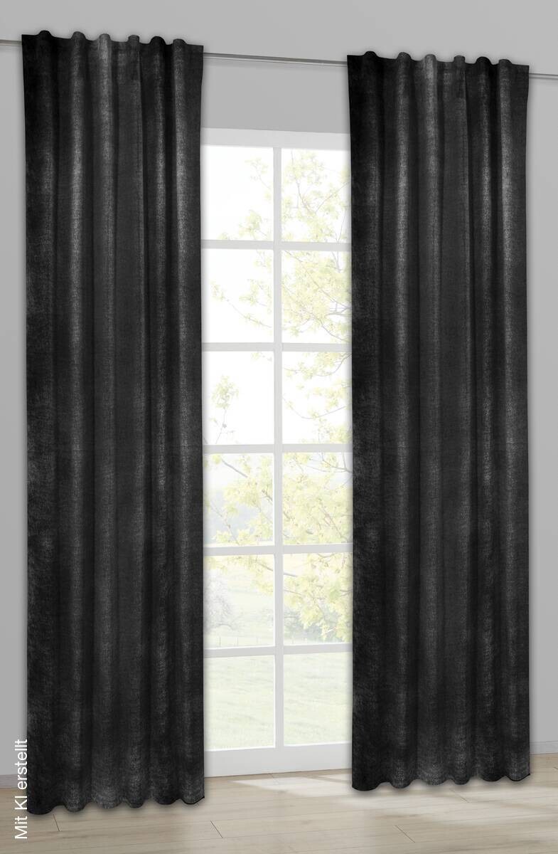 Kombivorhang Noblesse anthrazit 100% Polyester B/L: ca. 140x245 cm