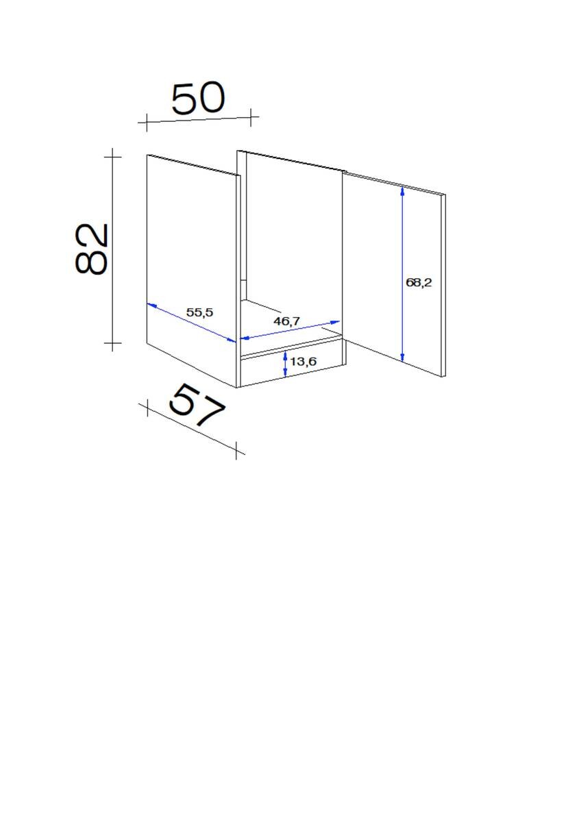 Spülenschrank Capri schwarz matt B/H/T: ca. 50x82x57 cm