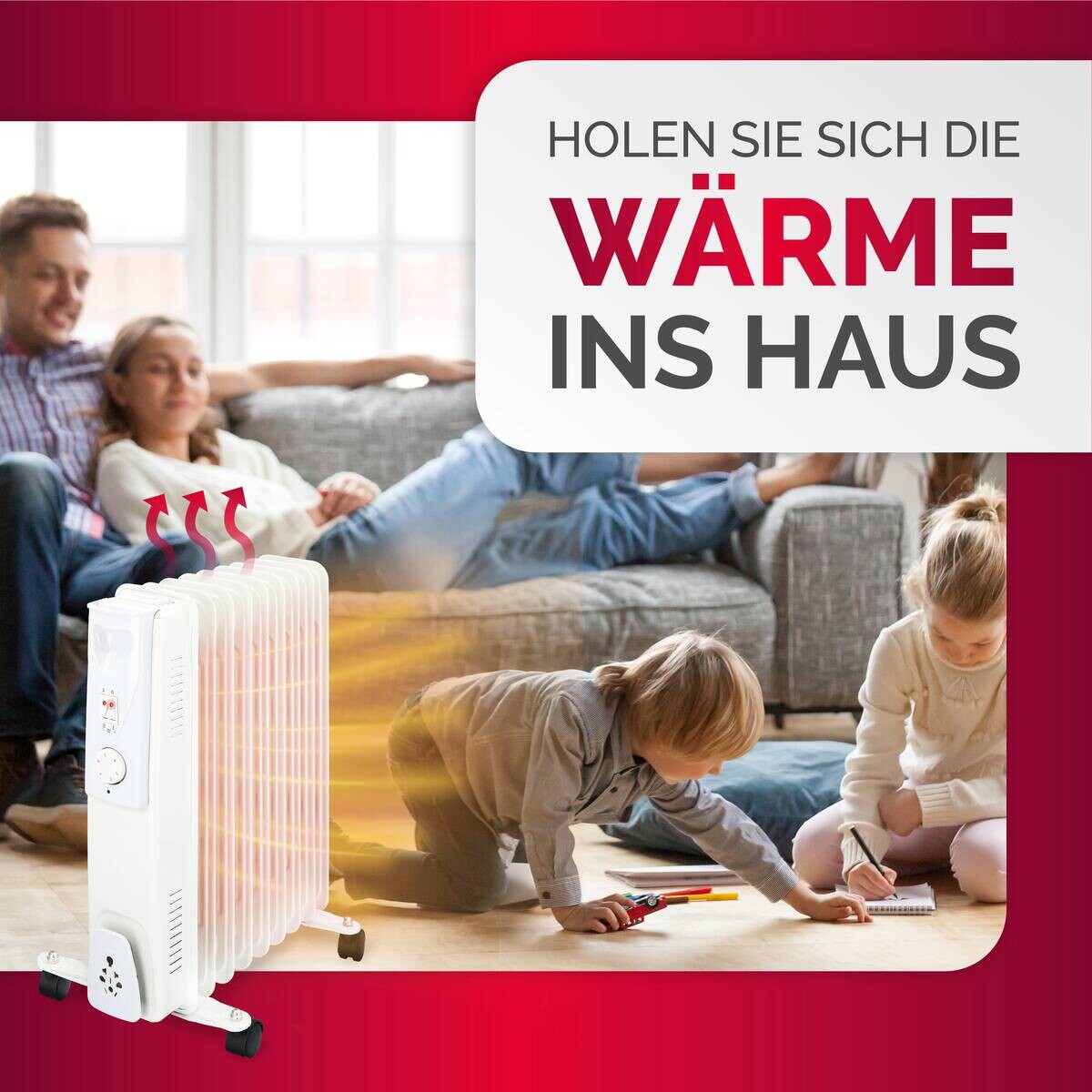 Ölradiator weiß Metall B/H/T: ca. 40x55x23,5 cm ca. 2000 W