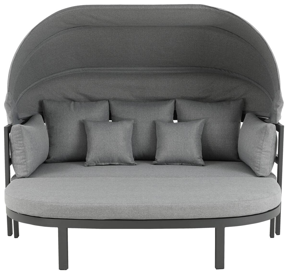 POCOline Sonneninsel mit Dach Barbados hellgrau Stahl