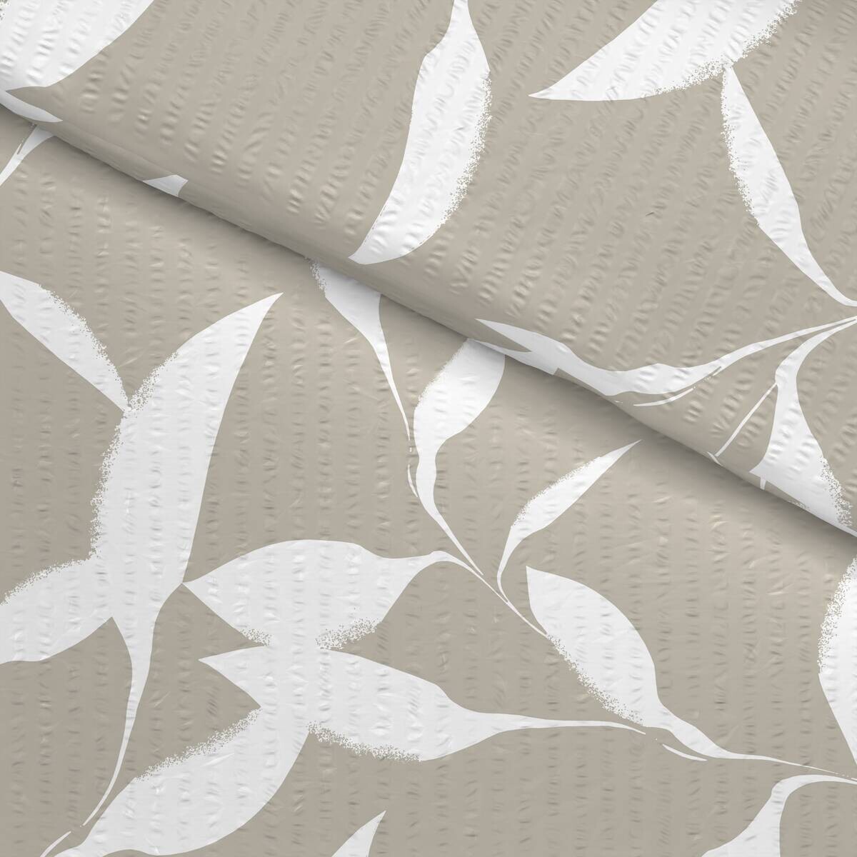 Microfaser Bettwäsche Seersucker hellbeige weiß 100% Polyester B/L: ca. 135x200 cm