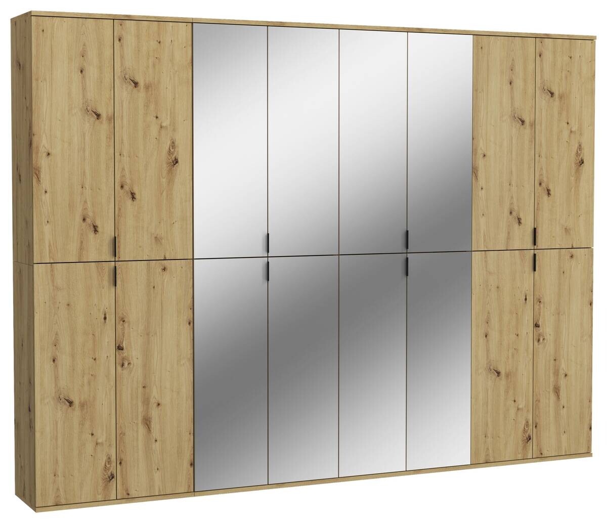 Garderobe PROJEKT Eiche Artisan Nachbildung Spiegel B/H/T: ca. 244x193x34 cm