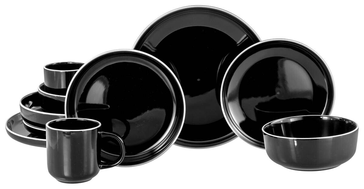 CreaTable Kombiservice Nordic Gourmet schwarz Steinzeug 10 tlg.