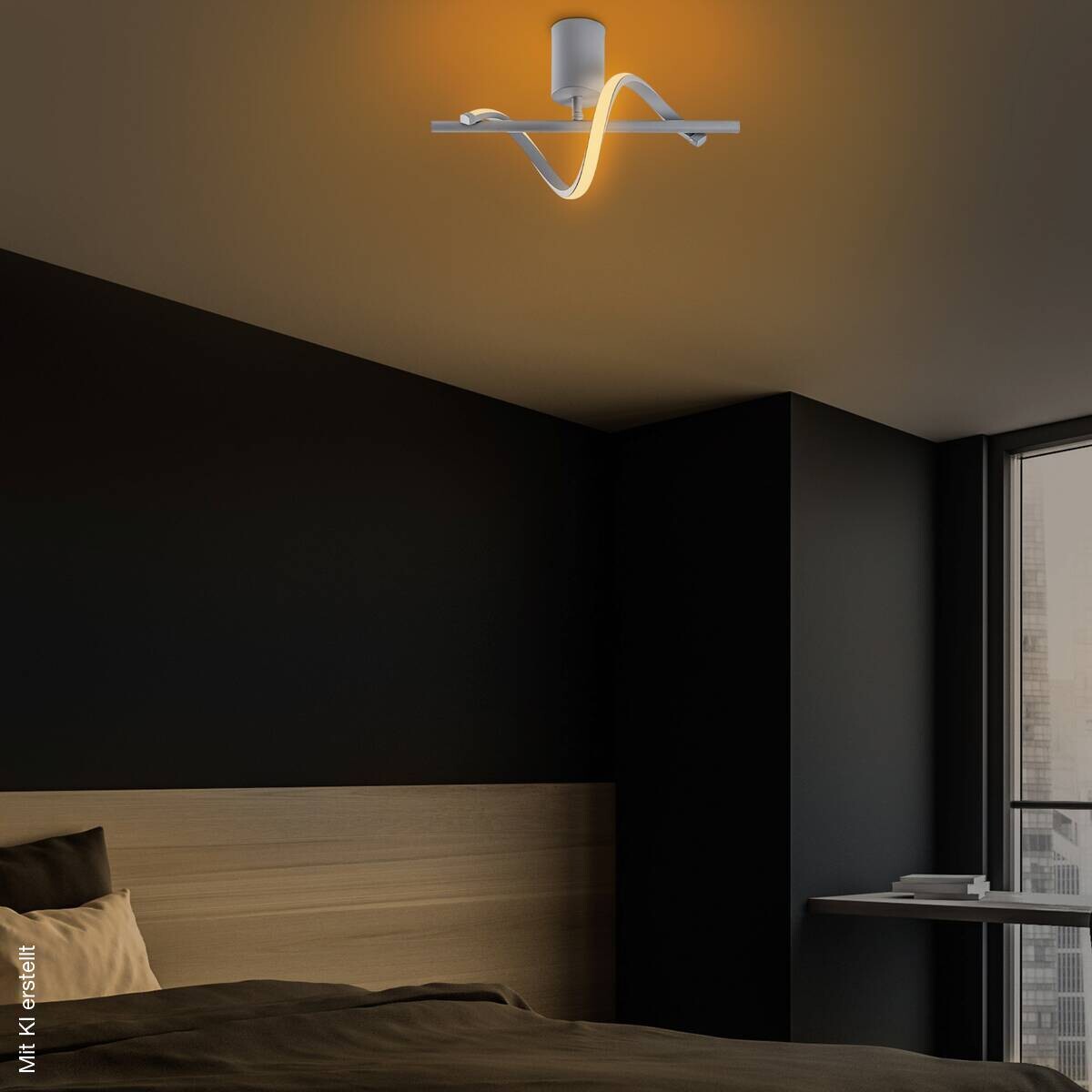 Opviq LED-Deckenleuchte grau B/H/T: ca. 41x16x25 cm