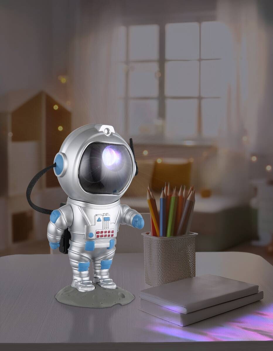 GLOBO Tischleuchte Cosmo silber blau Kunststoff B/H/L: ca. 11x22,5x12 cm