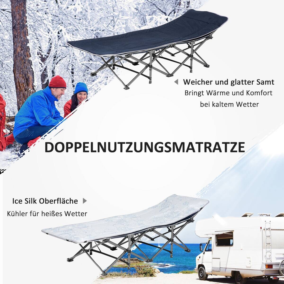 Outsunny Campingbett B/H/L: ca. 64,5x53x188 cm