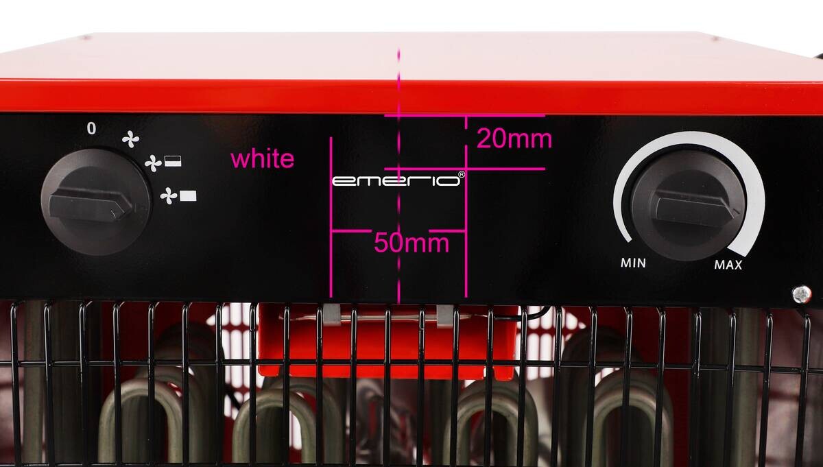 Heizlüfter rot Metall B/H/L: ca. 39,5x48x52,5 cm ca. 15000 W
