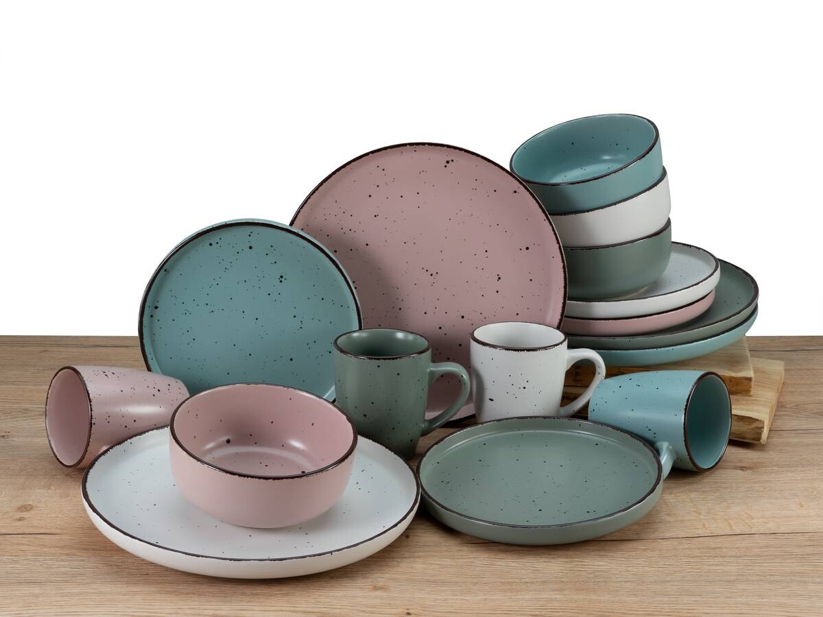 CreaTable Kombiservice Modern Fashion multicolor Steinzeug 16 tlg.