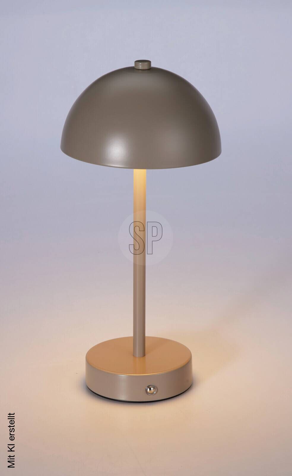 Tischleuchte taupe Metall H/D: ca. 31x14 cm
