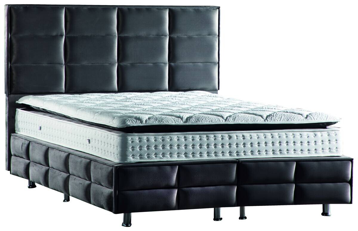 Polsterbett Carina grau Kunstleder