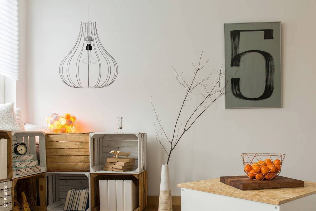 Kayoom Pendelleuchte Leonie 110 silber Polypropylen B/T/L: ca. 47x47x50 cm E27 1 Brennstellen