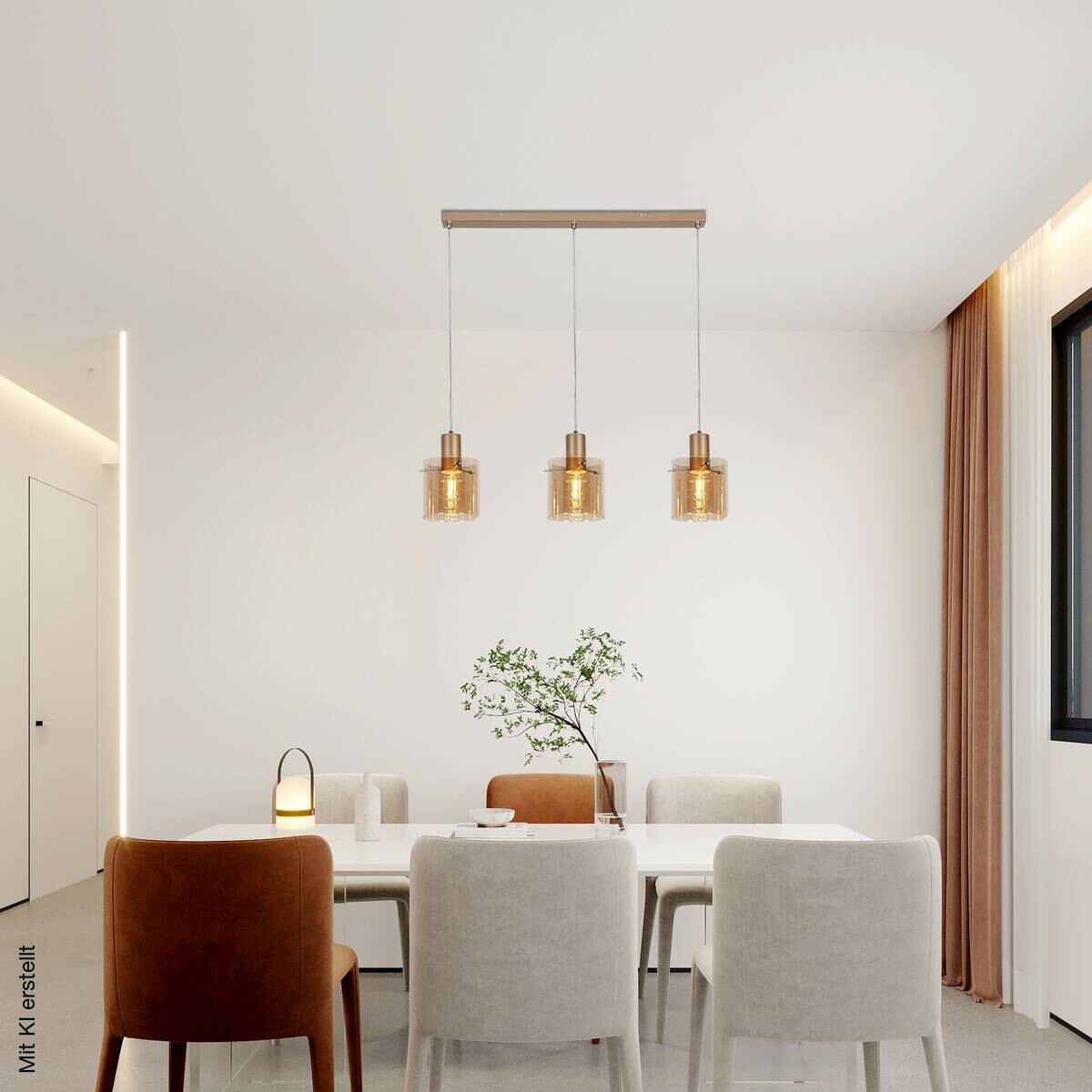 Nolo Pendelleuchte Cappuccino Metall E27 3 Brennstellen
