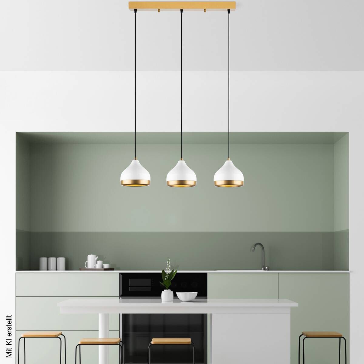 Opviq Pendelleuchte Yldo weiß B/H/T/L: ca. 67x111x17x67 cm E27 3 Brennstellen