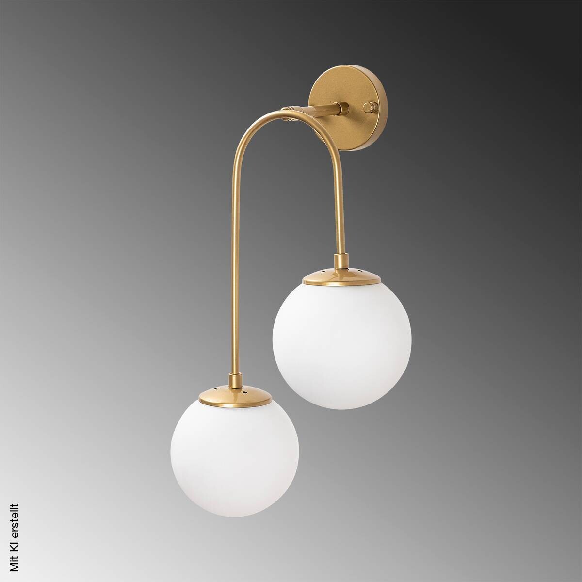 Opviq Wandleuchte gold Metall Glas B/H/L: ca. 24x55x30 cm E14 2 Brennstellen