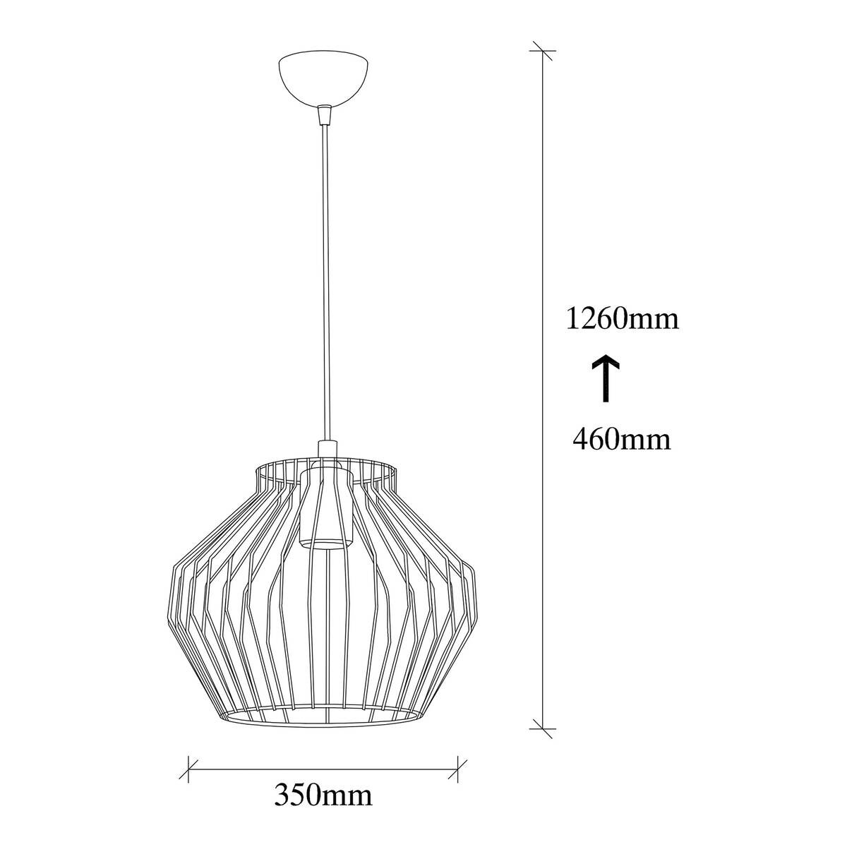 Opviq Pendelleuchte schwarz B/H/T: ca. 35x126x35 cm E27 1 Brennstellen