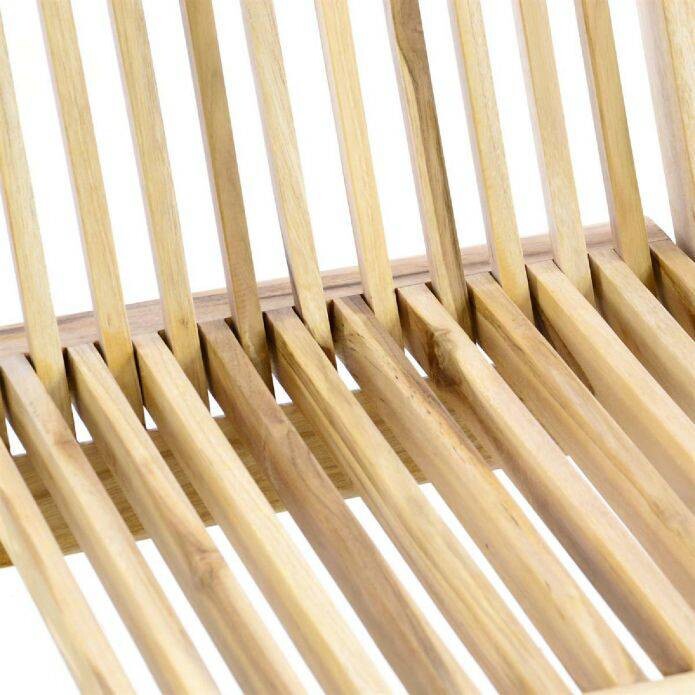 VCM Gartenstuhl 4er Set braun Teakholz B/H/T: ca. 46x89x62 cm