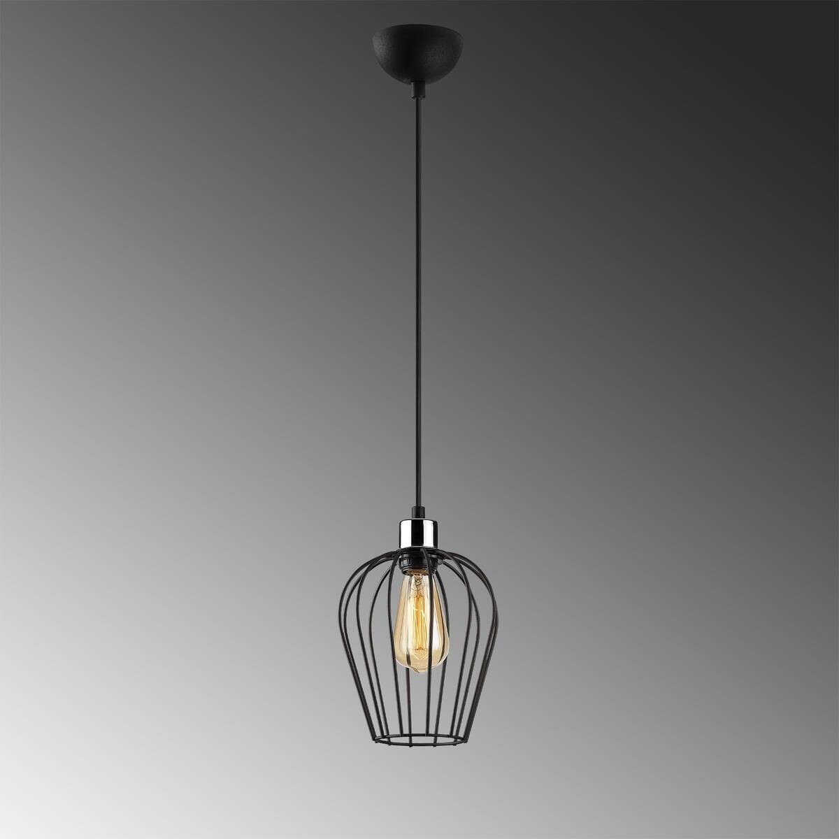 Opviq Pendelleuchte Tel schwarz Eisen B/H/T/L/D: ca. 20x116x20x20x20 cm E27 1 Brennstellen