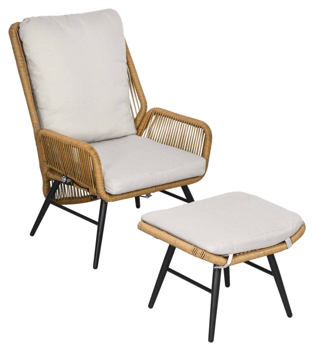 Outsunny Gartensessel natur Polyester B/H/L: ca. 83x94x67 cm