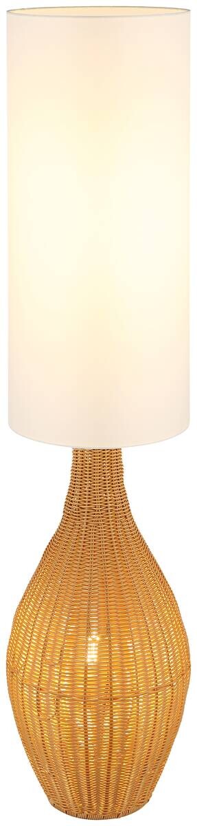 GLOBO Stehlampe ANKO 40970243 weiß braun Textil Kunststoff H/D: ca. 125x27 cm 2 Brennstellen