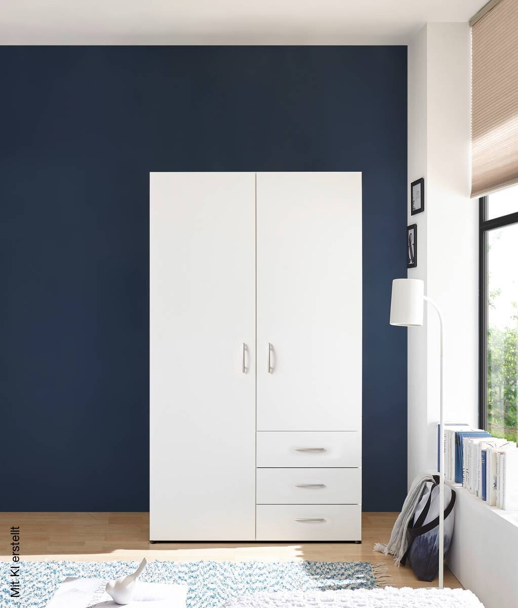 Kleiderschrank Harry weiß B/H/T: ca. 100x177x50 cm | weiß | 100,00/177,00/50,00 cm