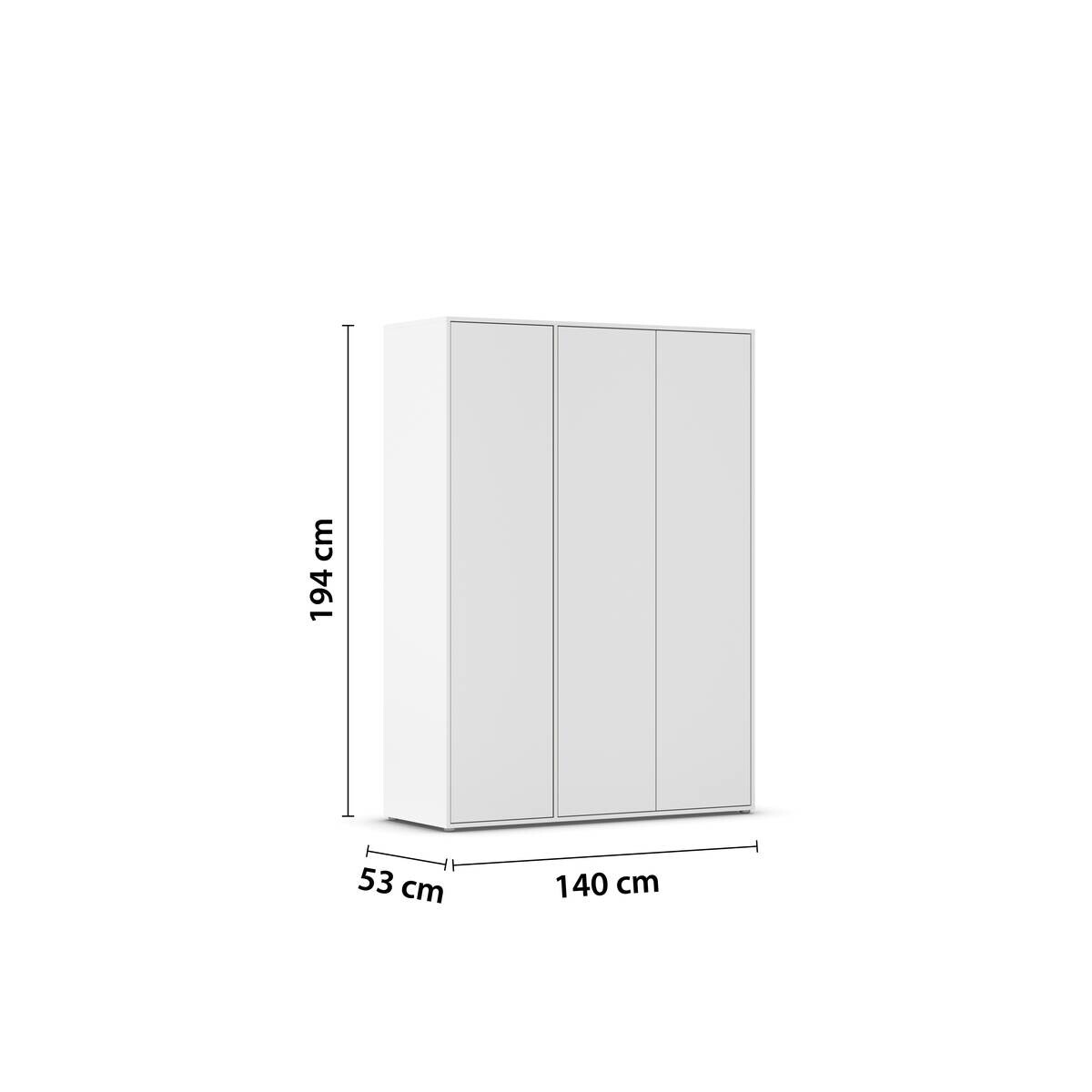 Kleiderschrank Nabila Classic Alpinweiß B/H/T: ca. 140x194x53 cm