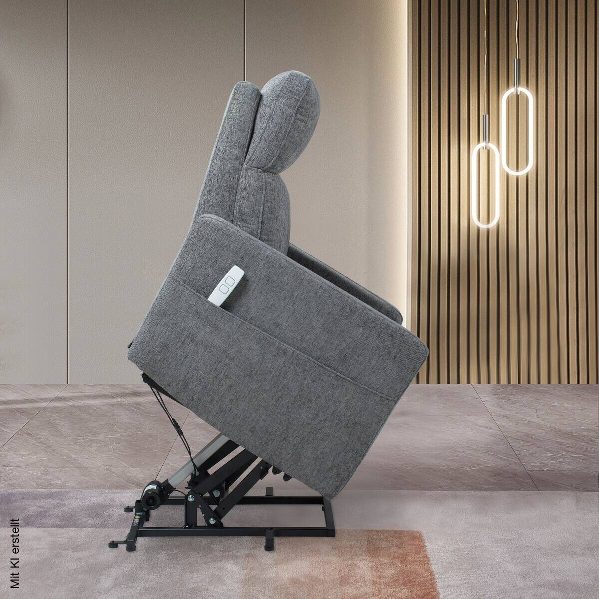TV-Sessel grau Polyester B/H/T: ca. 79x105x98 cm
