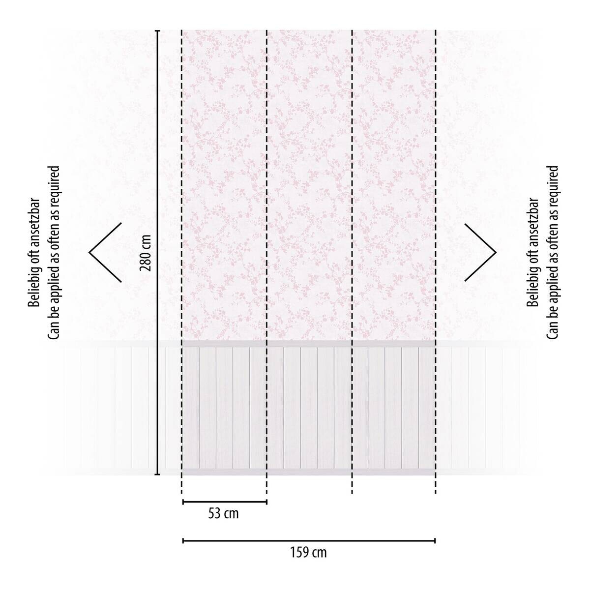 Livingwalls Fototapete Floral rosa creme B/L: ca. 280x159 cm