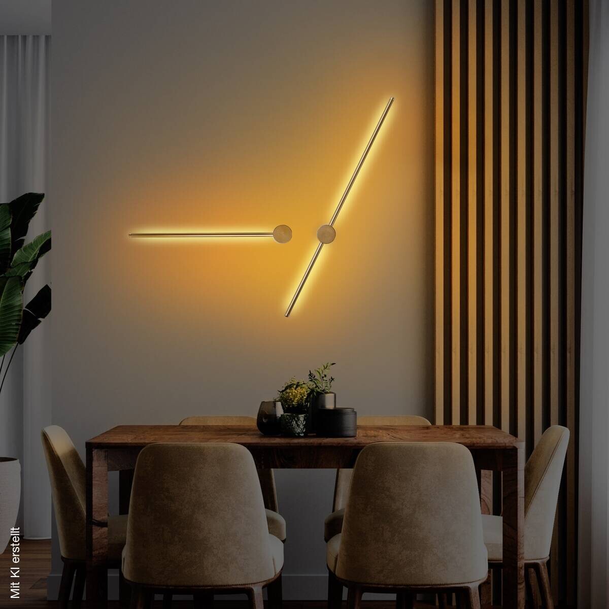 Opviq LED-Wandleuchte gold B/H/T: ca. 91x10x7 cm