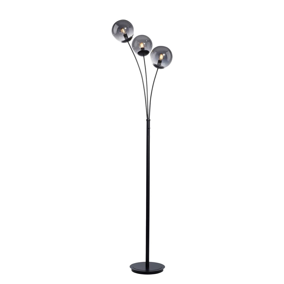 Just Light Stehlampe BIG WIDOW 14603-18 schwarz Rauchglas Metall B/H: ca. 35x185 cm E14 3 Brennstellen