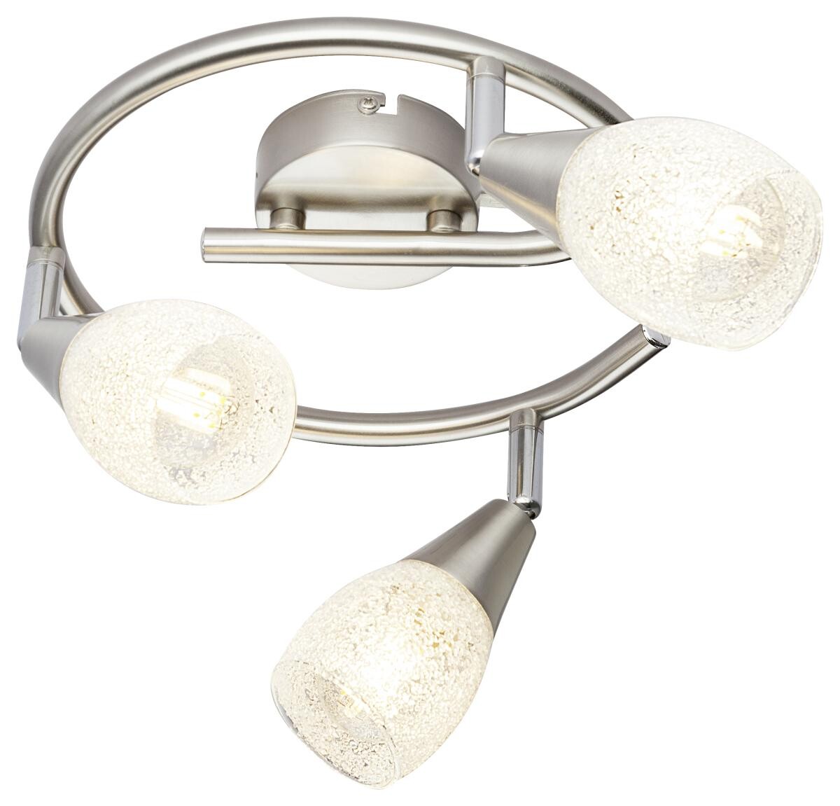 GLOBO Spotspirale Franziska nickel matt Glas Metall H/D: ca. 19x28 cm 3 Brennstellen