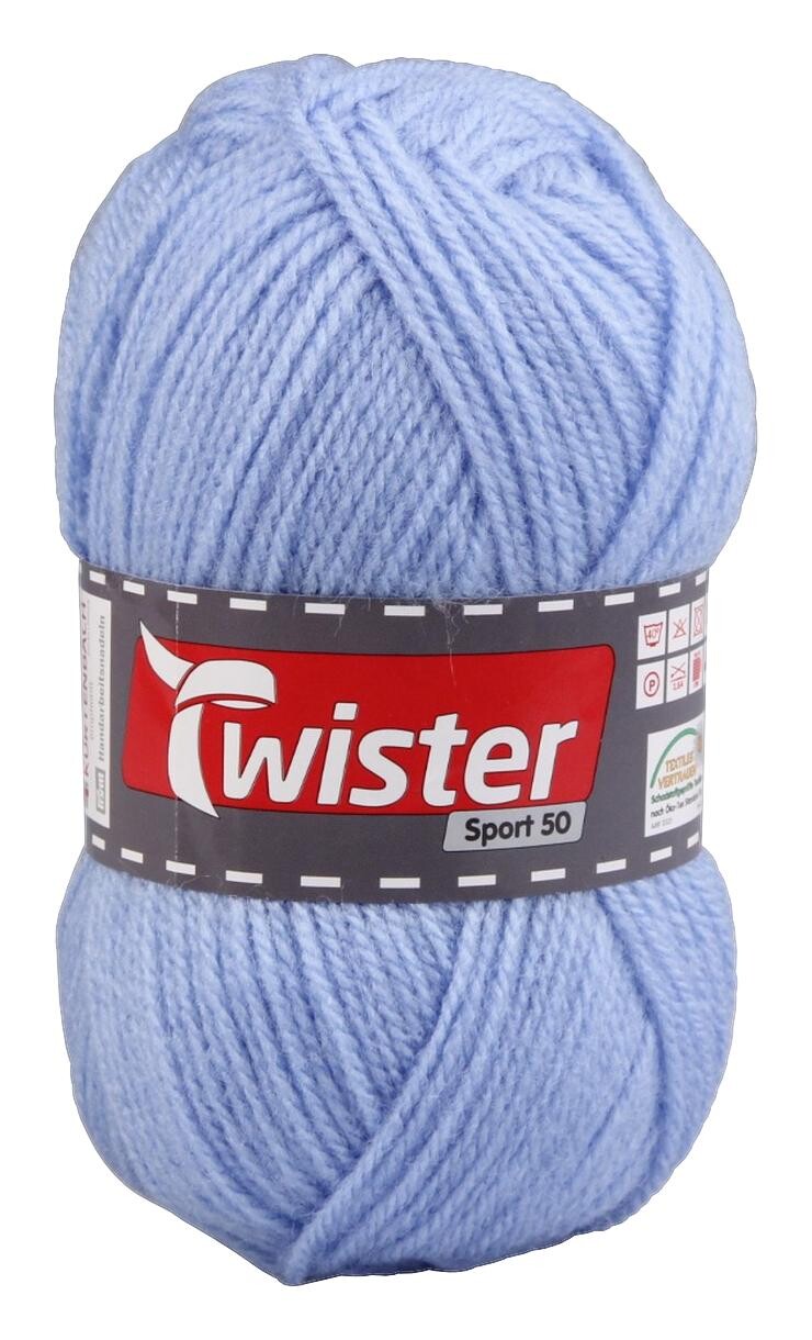 Twister Handstrickgarn Twister Sport uni hellblau 100% Polyacryl L: ca. 15000 cm