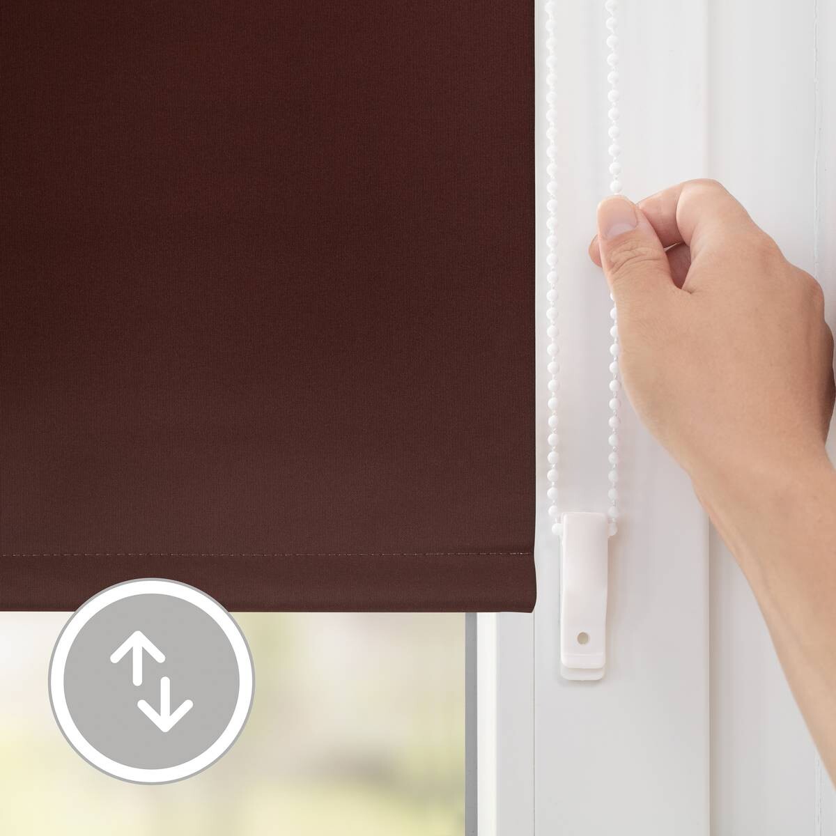 LICHTBLICK Thermo Klebe-/Klemmrollo Verdunklungsqualität braun B/L: ca. 90x220 cm