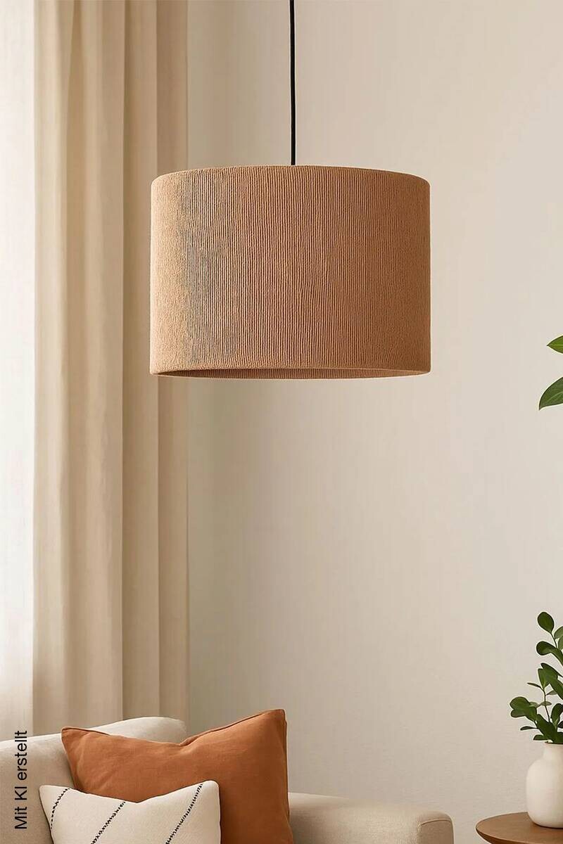 Opviq Pendelleuchte ecru Metall B/T/L: ca. 30x30x30 cm E27 1 Brennstellen