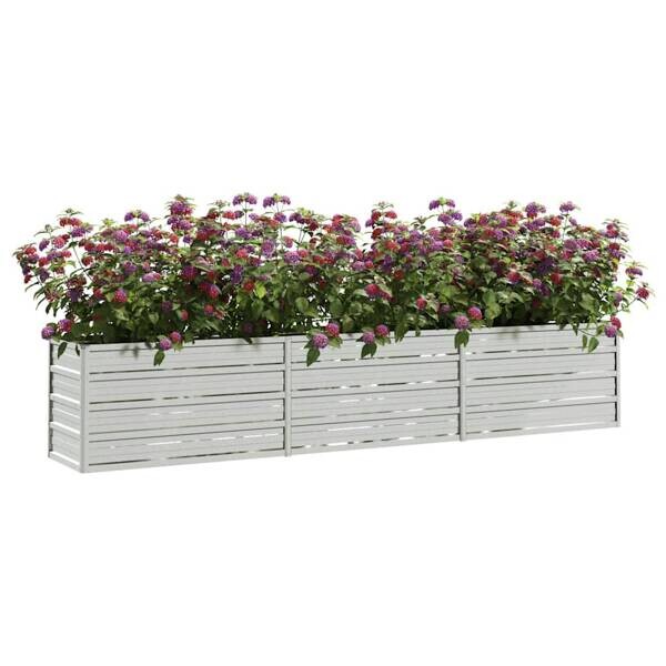 Garten-Hochbeet silber Stahl B/H/L: ca. 40x45x240 cm