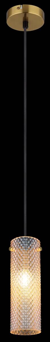 GLOBO Pendelleuchte amber gold Metall Glas H/D: ca. 120x10 cm E14 1 Brennstellen