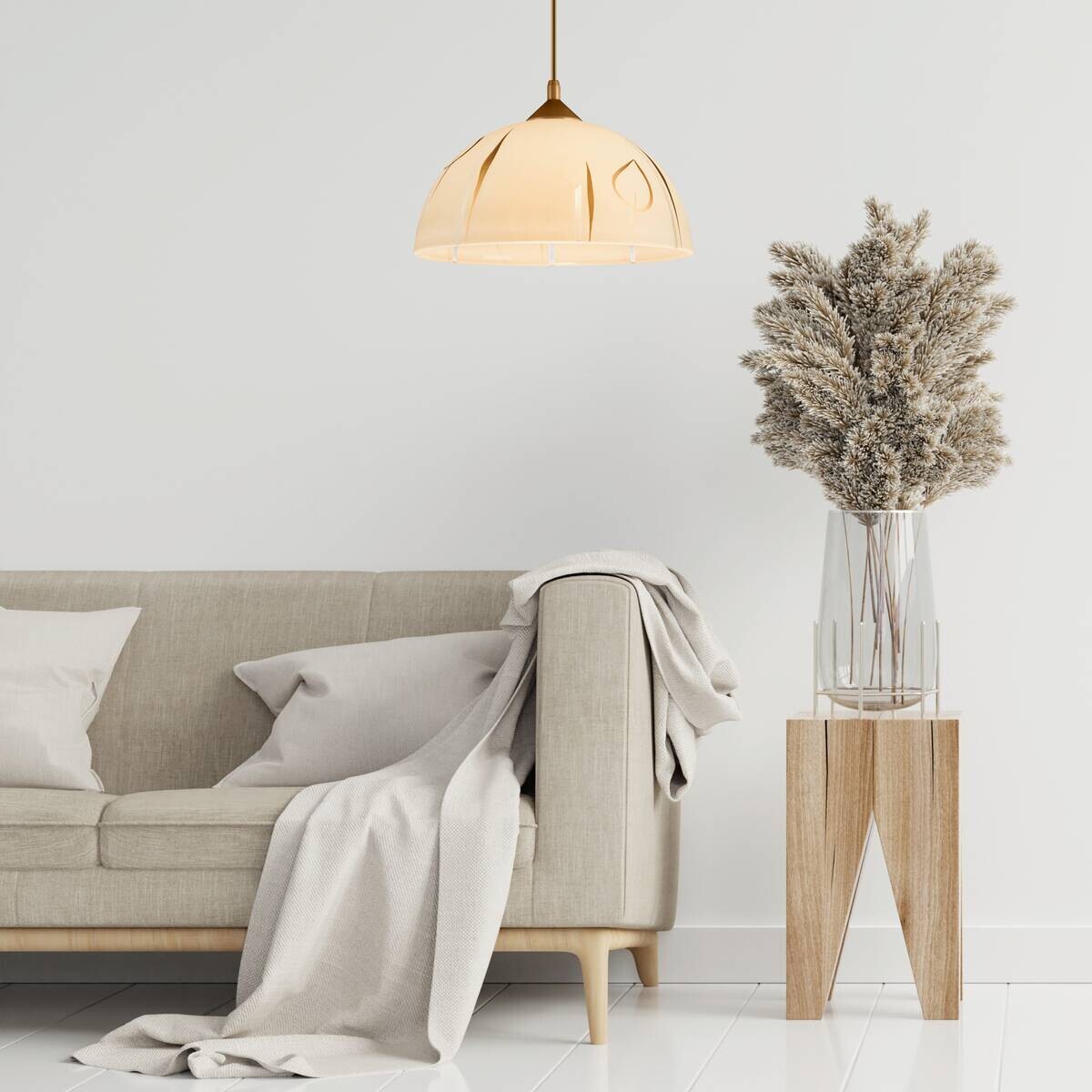 Lamkur Pendelleuchte Marcy gold Glas H/L: ca. 70x30 cm E27 1 Brennstellen