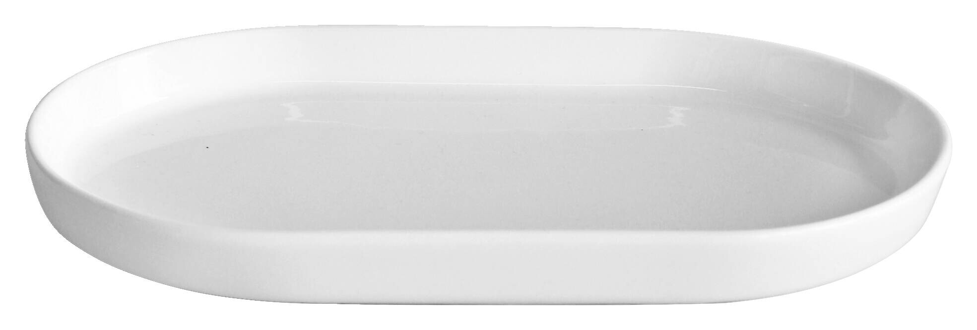 Servierplatte weiß Porzellan B/H: ca. 20x36 cm