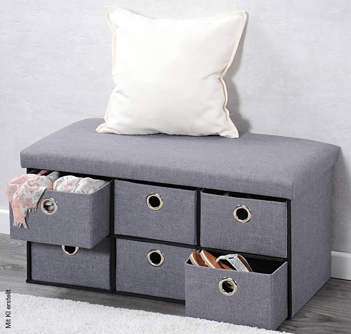 Kesper Sitzbank grau B/H/L: ca. 38x38x76 cm
