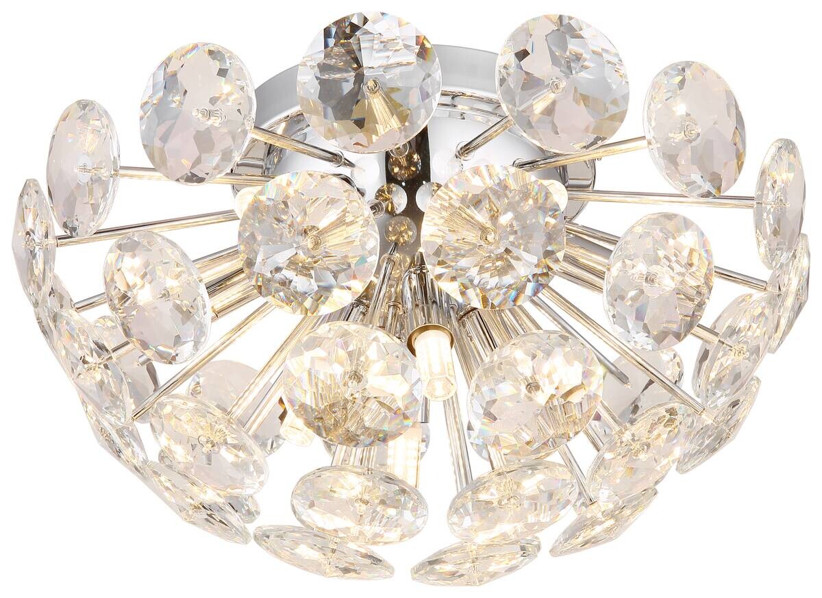 GLOBO Deckenleuchte klar Chrom Metall H/D: ca. 22x39 cm 10 Brennstellen