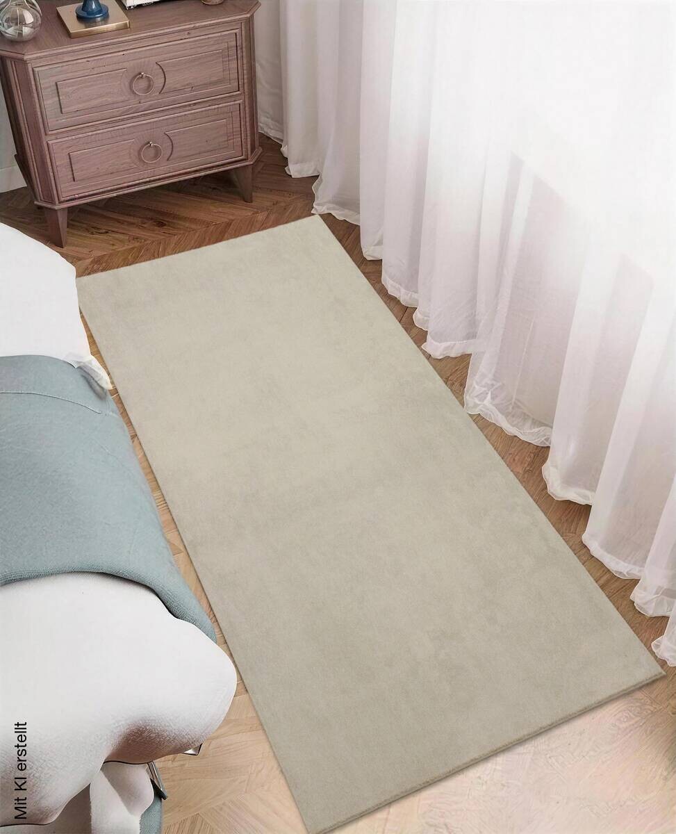 Teppich Flanell beige B/L: ca. 80x150 cm