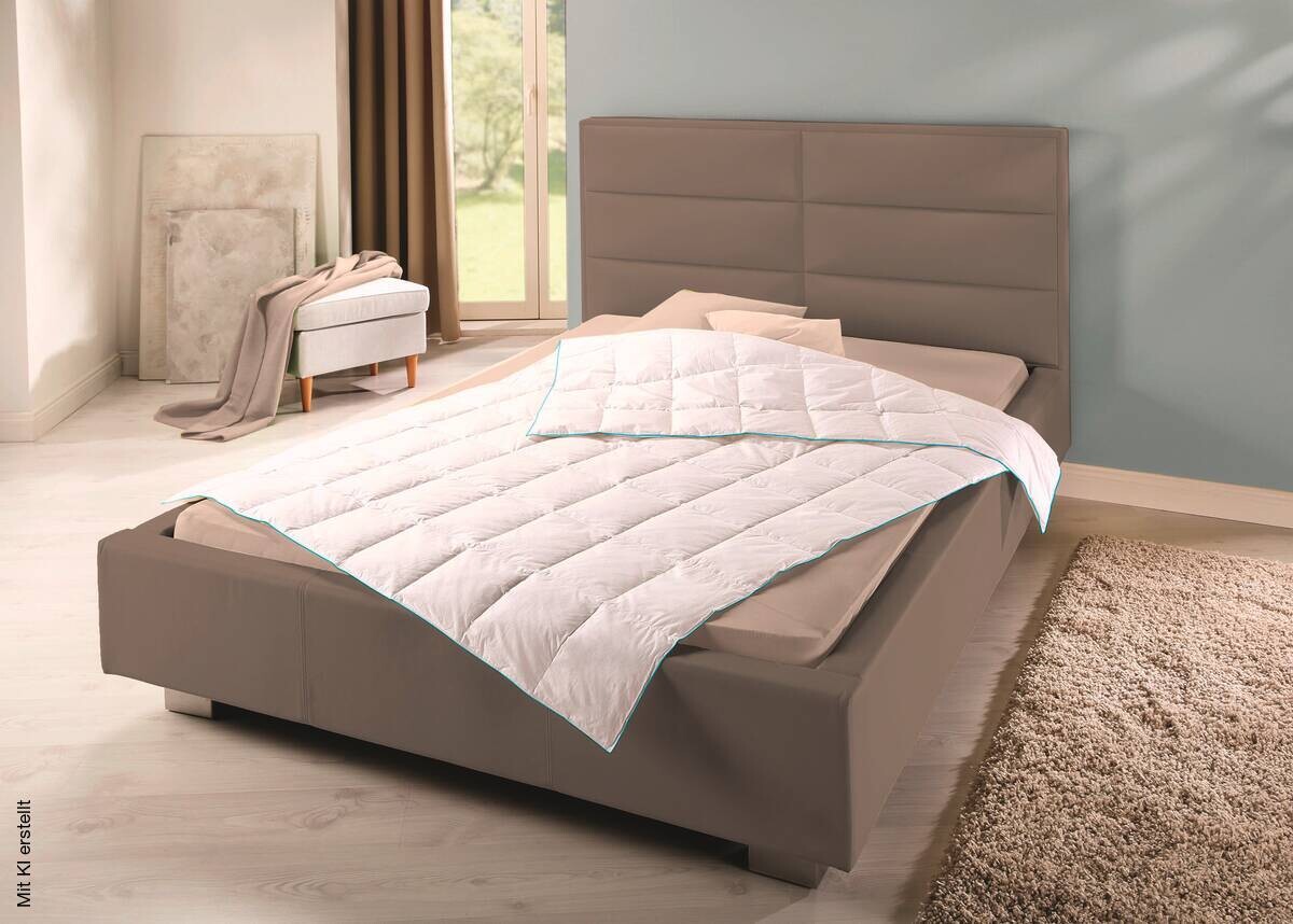 Steppbett weiß Bezug: 100% Baumwolle Füllung: 90% Daunen, 10% Federn B/L: ca. 135x200 cm