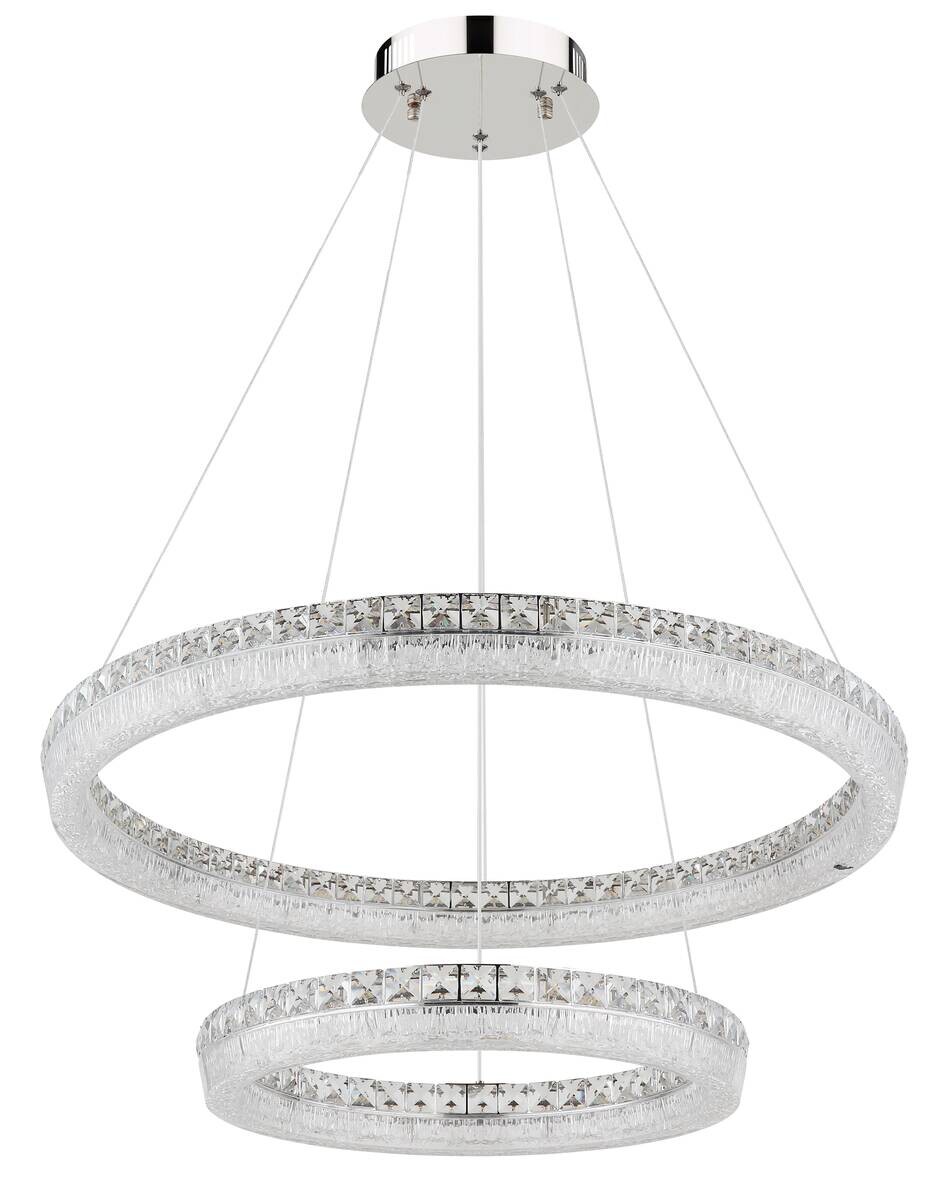 GLOBO Hängeleuchte klar Chrom Acryl Metall Glas H/D: ca. 120x80 cm 1.0 Brennstellen